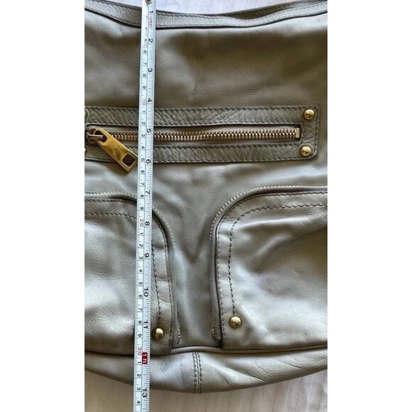 Vintage Marc Jacobs Christy Leather Gray Gold Handbag Iconic Shoulder Bag Purse - Picture 6 of 15